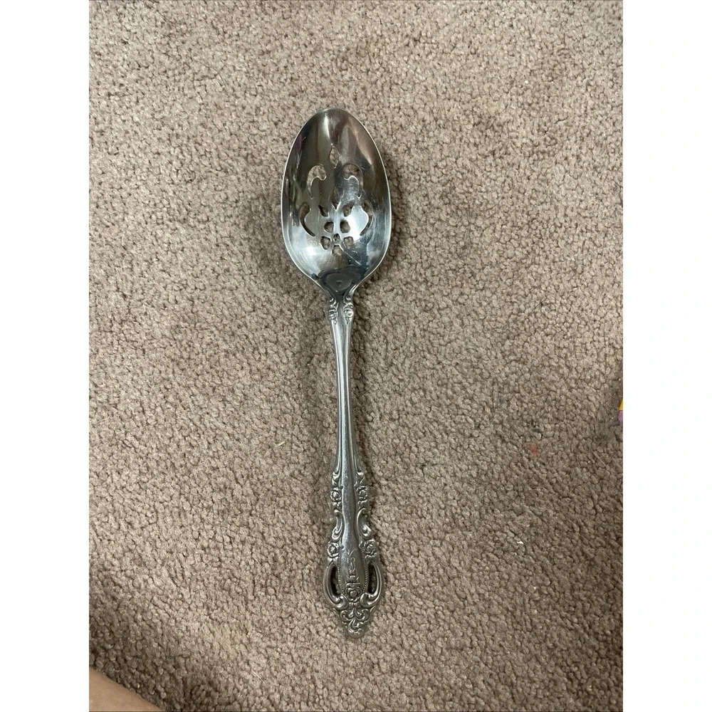 Vintage Oneida Community Stainless Rose design Brahms Set‎ of 2 Serving Spoons
